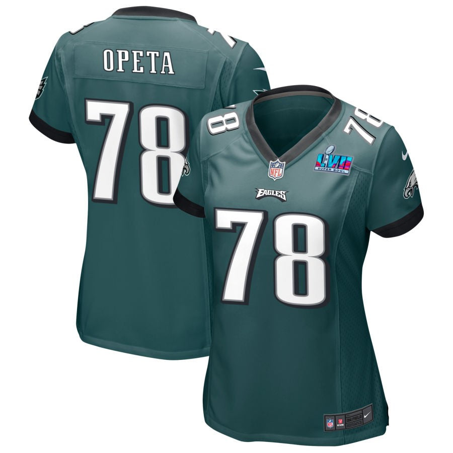 Sua Opeta Philadelphia Eagles Nike Women's Super Bowl LVII Game Jersey - Midnight Green