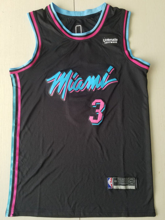 Men's Miami Heat Dwyane Wade #3 Black Swingman Player Jersey