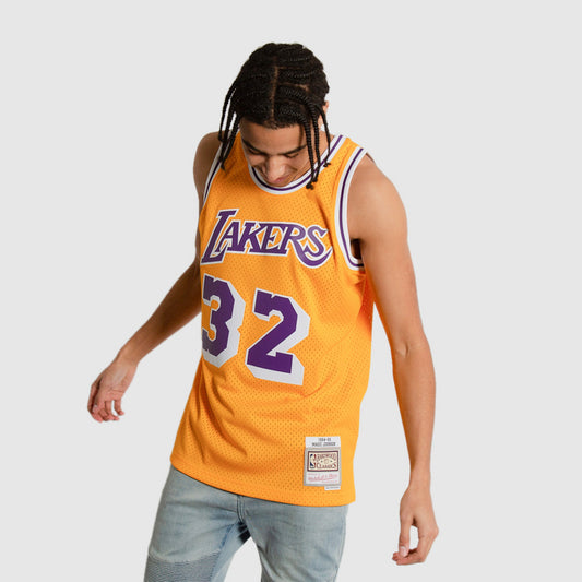 Magic Johnson Los Angeles Lakers Throwback NBA Swingman Jersey