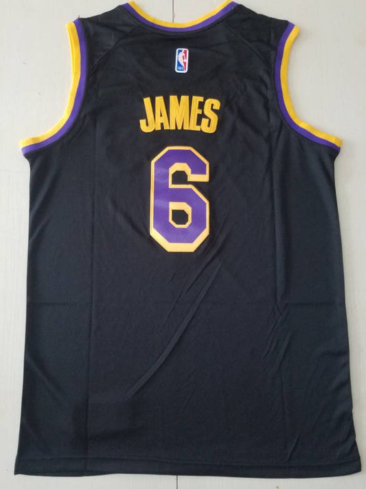 Schwarzes Swingman-Spielertrikot der Los Angeles Lakers LeBron James 2020/21 für Herren