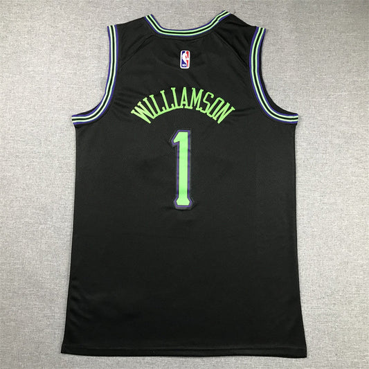 Herren New Orleans Pelicans Zion Williamson #1 Schwarzes 2023/24 Swingman-Trikot – City Edition