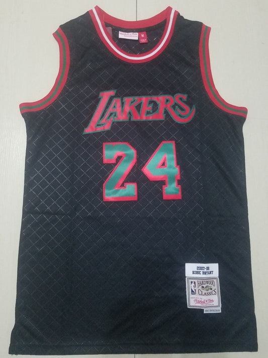 Men's Los Angeles Lakers Kobe Bryant #24 Black Hardwood Classics Player Jersey