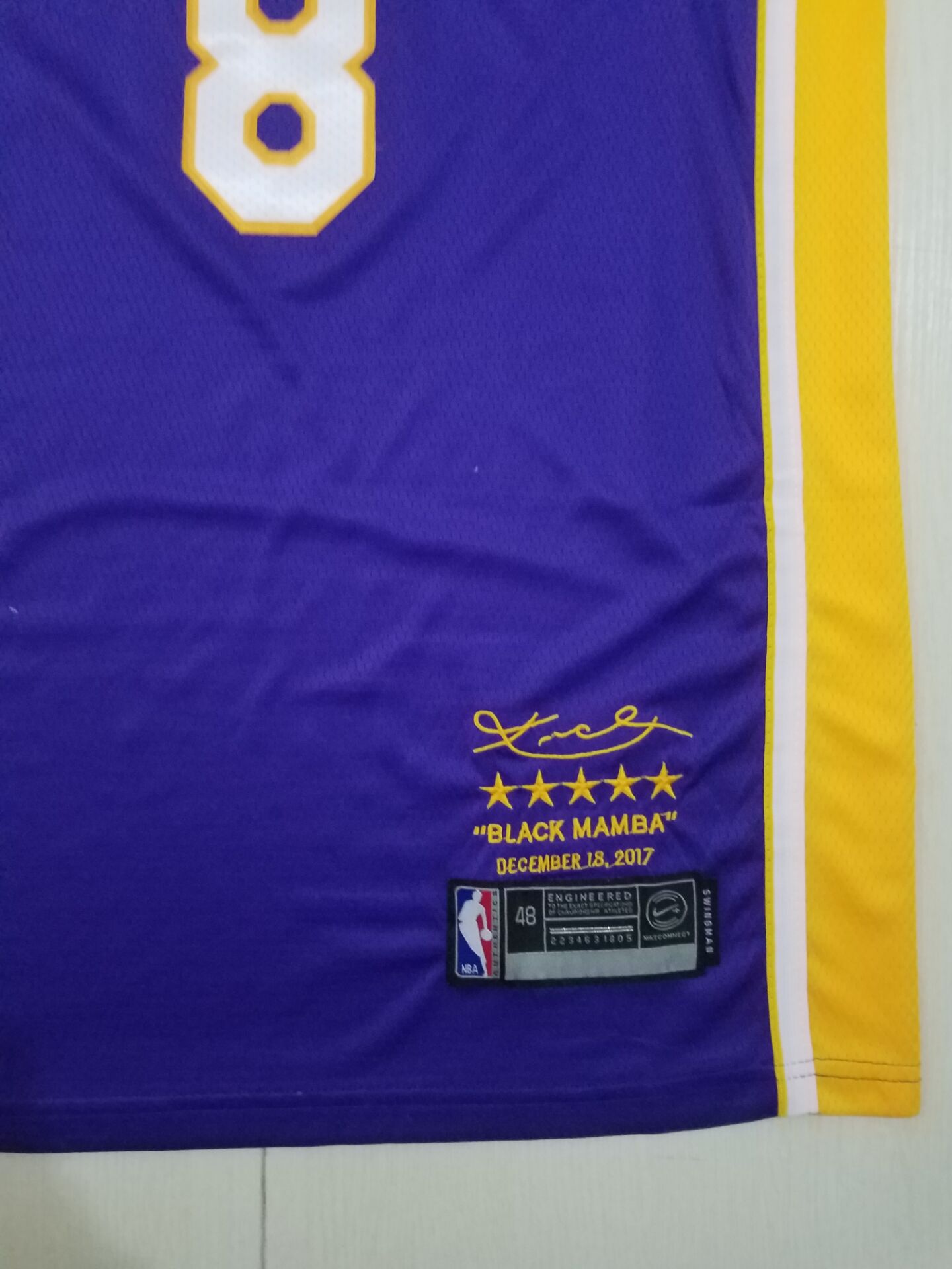 Men's Los Angeles Lakers Kobe Bryant Purple #8 Swingman Player Jersey