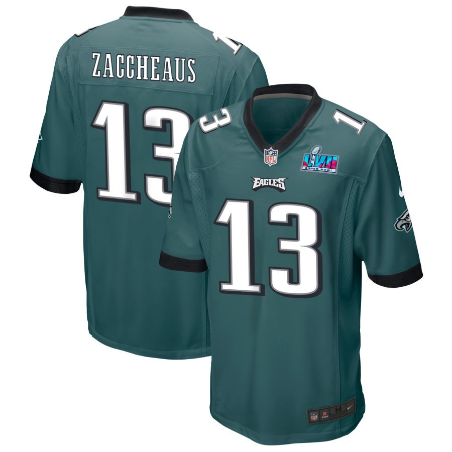 Olamide Zaccheaus Philadelphia Eagles Nike Super Bowl LVII Spieltrikot – Mitternachtsgrün