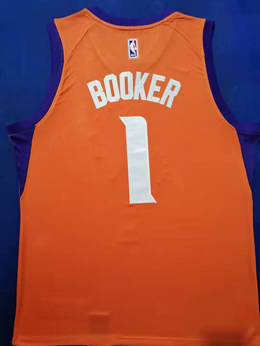 Men's Phoenix Suns Devin Booker #1 NBA Orange Replica Jersey