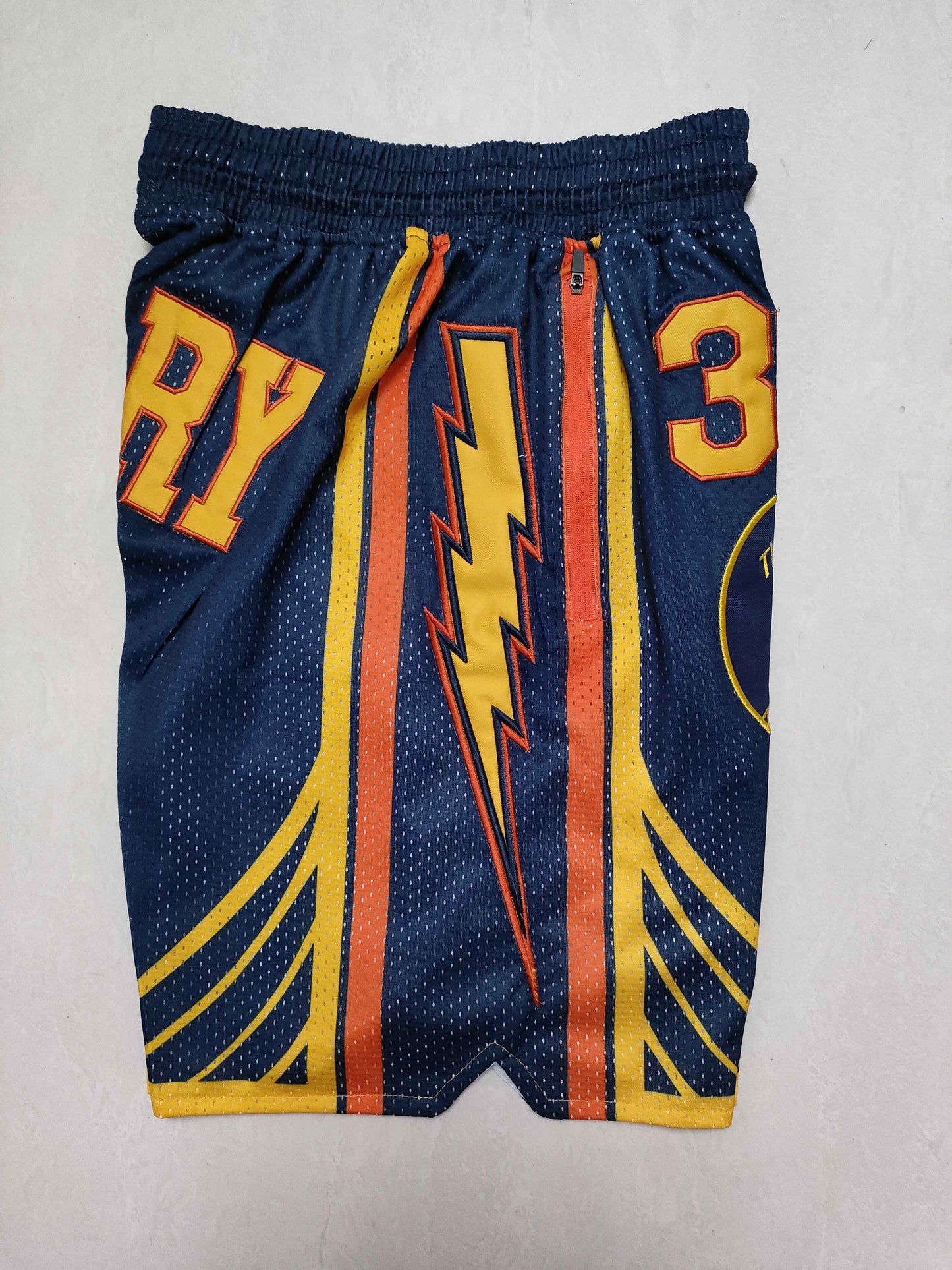 Herren-Basketballshorts der Golden State Warriors mit Tasche in Dunkelblau