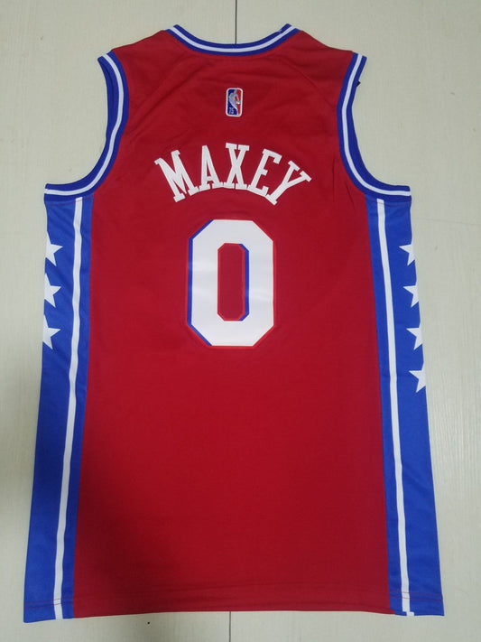 Men's Philadelphia 76ers Tyrese Maxey Red Fastbreak Replica Player Jersey