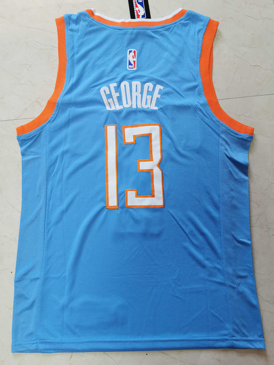 Men's LA Clippers Paul George #13 NBA Light Blue Classics Jersey