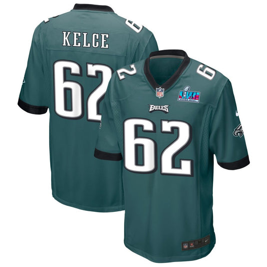 Jason Kelce Philadelphia Eagles Nike Super Bowl LVII Game Jersey - Midnight Green