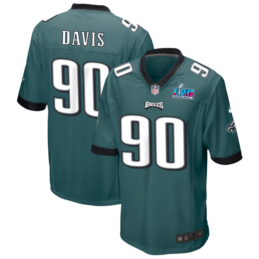 Jordan Davis Philadelphia Eagles Nike Super Bowl LVII Spieltrikot – Mitternachtsgrün