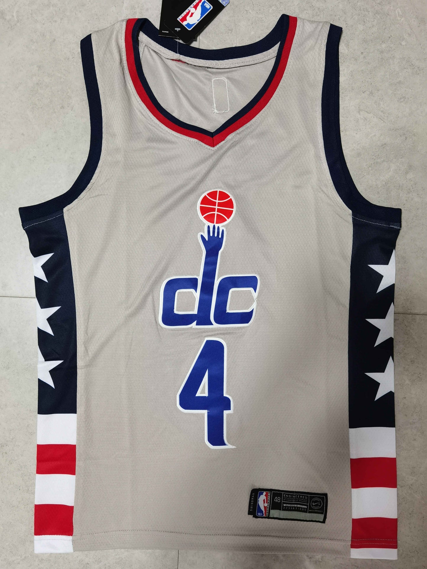 Graues Swingman-Spielertrikot der Washington Wizards Russell Westbrook #4 für Herren