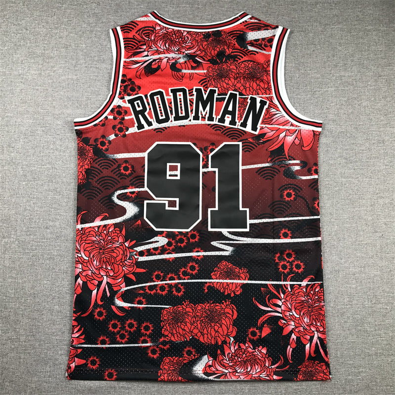 Chicago Bulls Dennis Rodman #91 Year of Rabbit Edition Hardwood Classics Swingman-Trikot für Herren