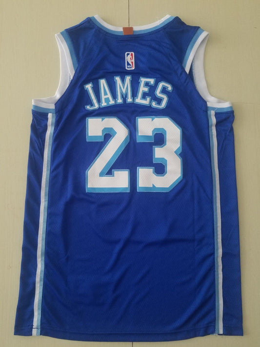 Men's Los Angeles Lakers LeBron James #23 Blue Swingman Jersey