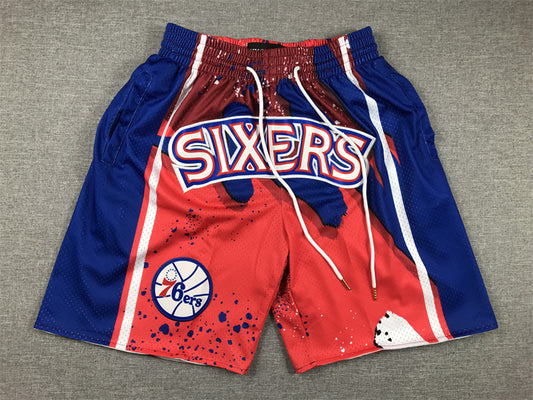 Rote Swingman-Taschenshorts der Philadelphia 76ers für Herren