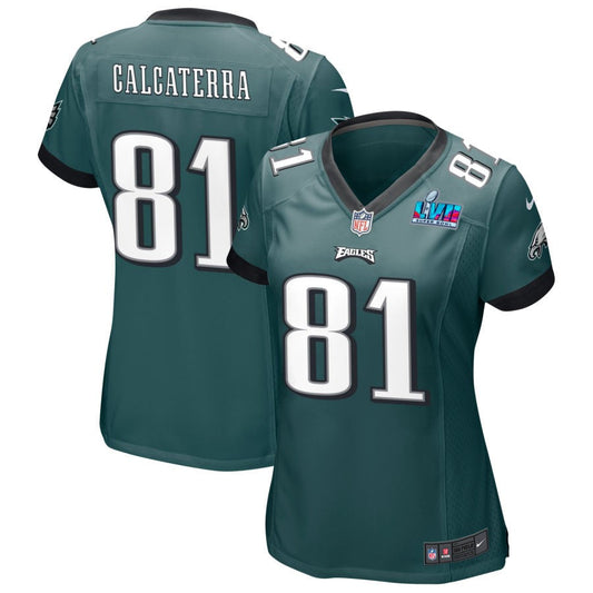 Grant Calcaterra Philadelphia Eagles Nike Women's Super Bowl LVII Game Jersey - Midnight Green