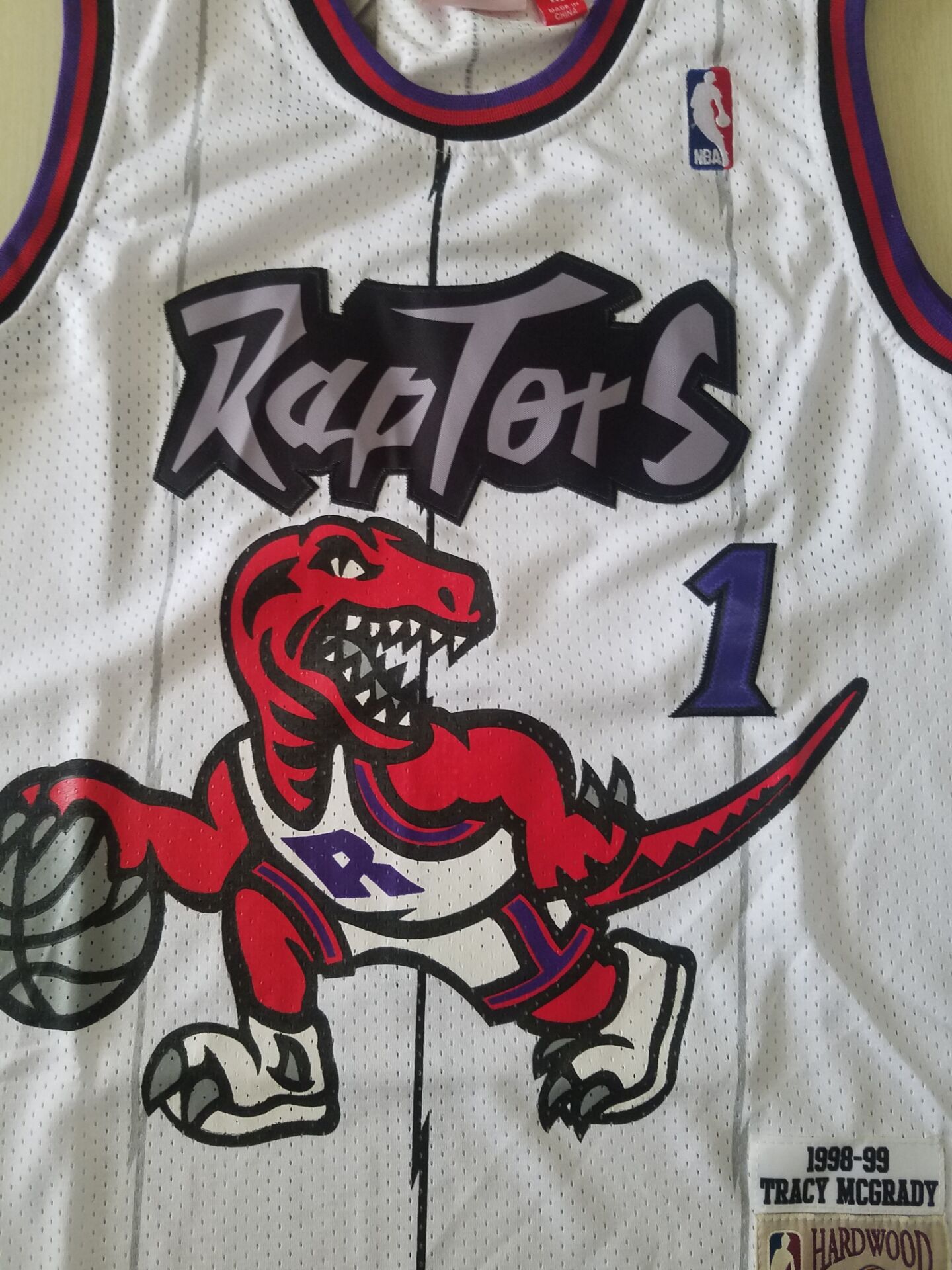 Men's Toronto Raptors Tracy McGrady 1998-99 White Hardwood Classics Swingman Jersey