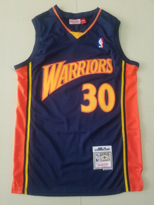 Men's Golden State Warriors Stephen Curry Mitchell & Ness Navy Classics Jersey