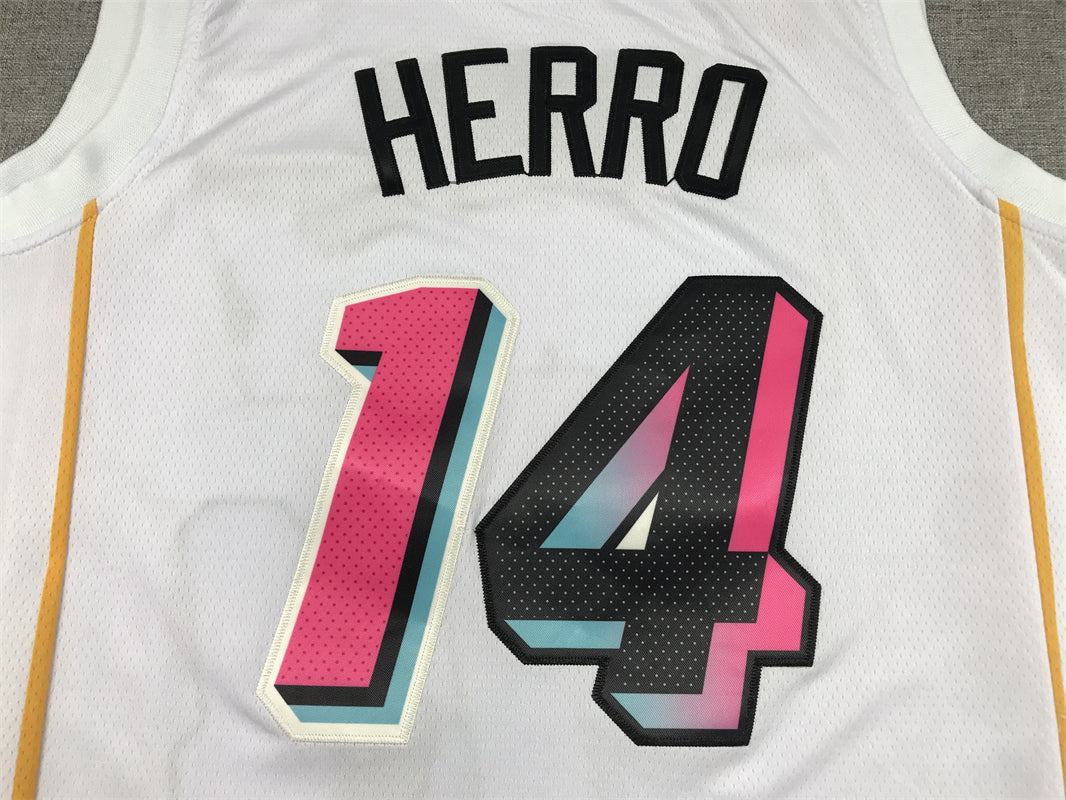 Men's Miami Heat Tyler Herro #14 White 2022/23 Fastbreak Jersey - City Edition