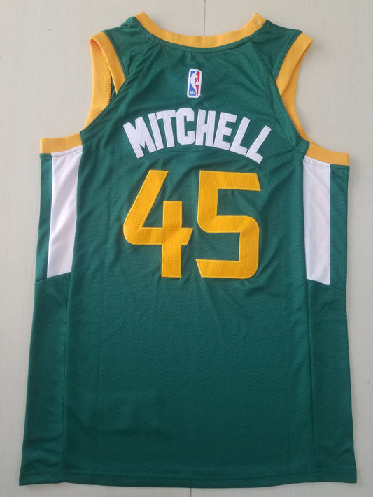 Utah Jazz Donovan Mitchell #45 Green 2020/21 Swingman-Spielertrikot für Herren