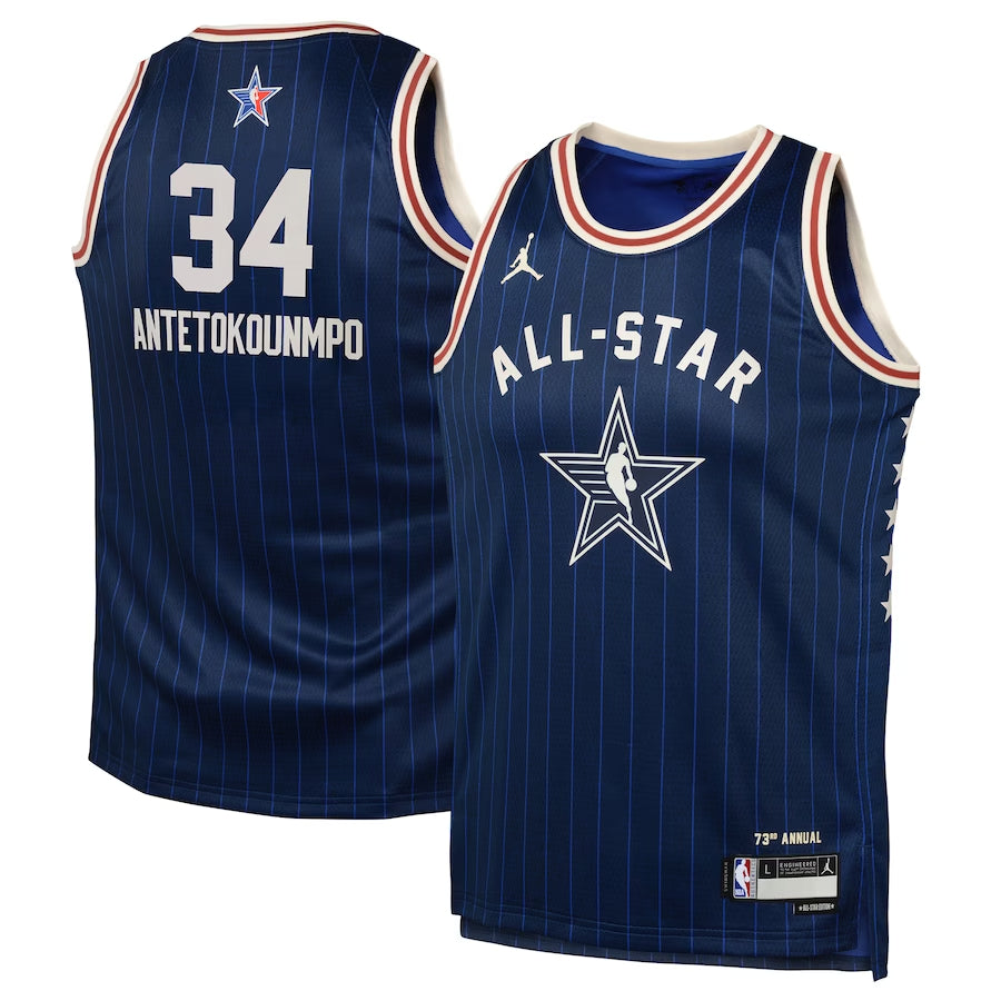 Youth Giannis Antetokounmpo Jordan Brand Navy 2024 NBA All-Star Game Swingman Jersey