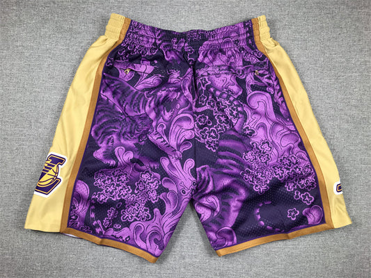 Men's Los Angeles Lakers Purple Year of the Tiger Edition Pocket Shorts