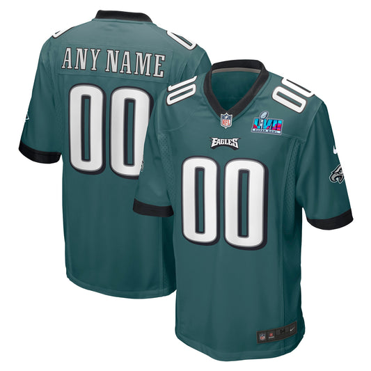 Philadelphia Eagles Nike Super Bowl LVII Game Custom Jersey - Midnight Green