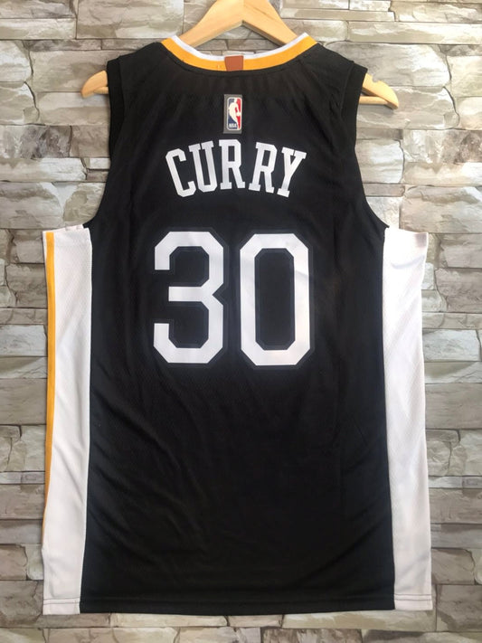 Men's Golden State Warriors Stephen Curry #30 Black Fast Break Replica Jersey