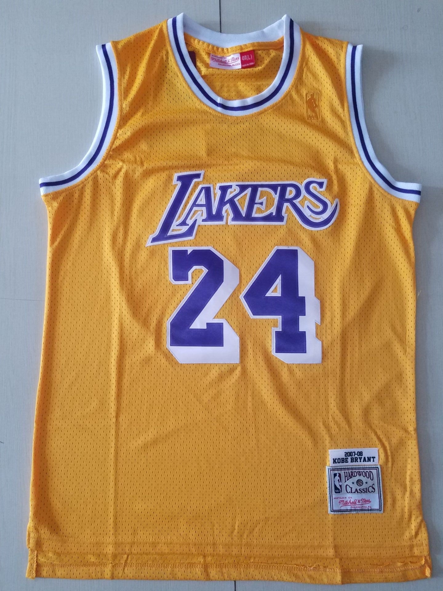 Kobe Bryant Los Angeles Lakers #24 NBA-Trikot – Retro-Gelb