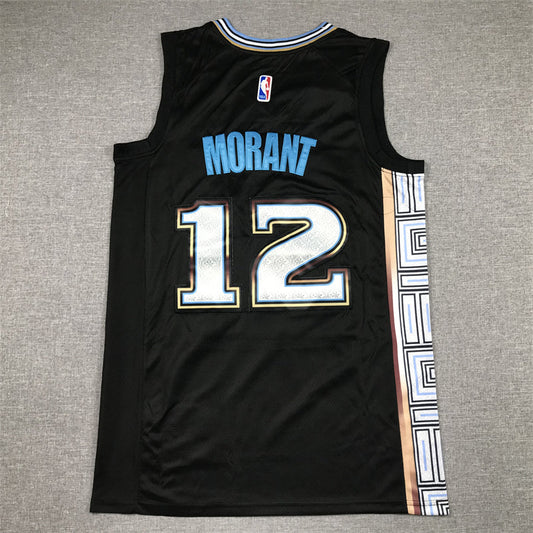 Herren Memphis Grizzlies Ja Morant #12 Schwarz 2022/23 Swingman-Trikot – City Edition