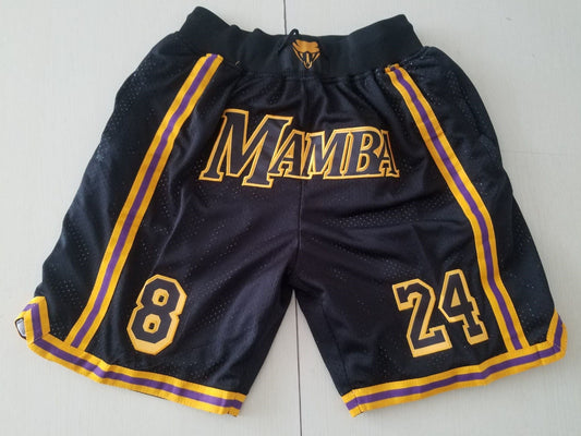 HERREN LOS ANGELES LAKERS MAMBA Schwarze BASKETBALLSHORTS