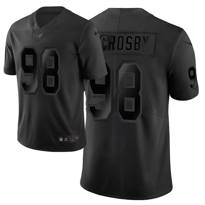 Las Vegas Raiders Maxx Crosby #98 Black City Edition Spieltrikot für Herren