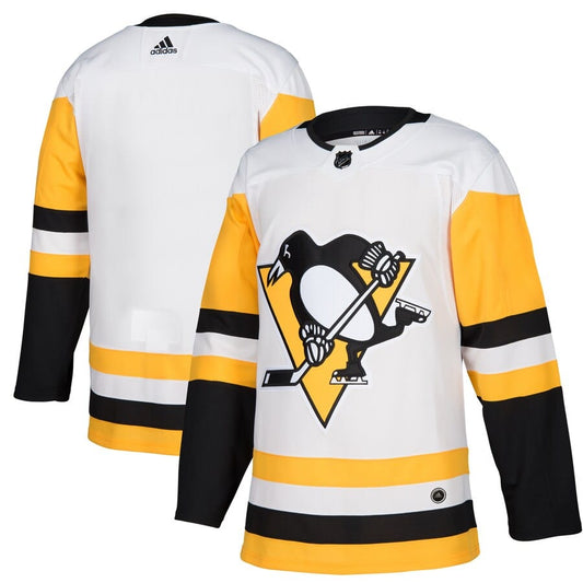 Men's Pittsburgh Penguins adidas White Away Authentic Blank Jersey