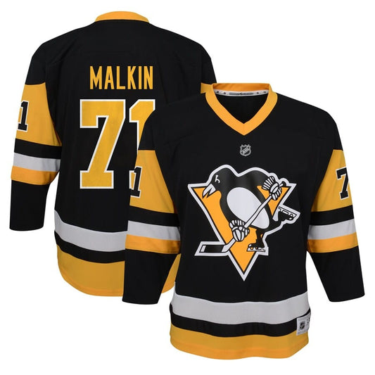 Jugend-Pittsburgh Penguins Evgeni Malkin Schwarzes Heim-Replika-Spielertrikot