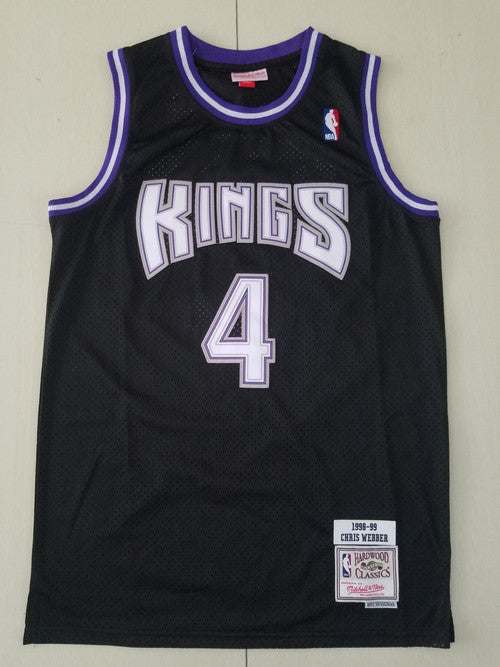 Sacramento Kings Chris Webber Black Hardwood Classics Swingman-Trikot für Herren