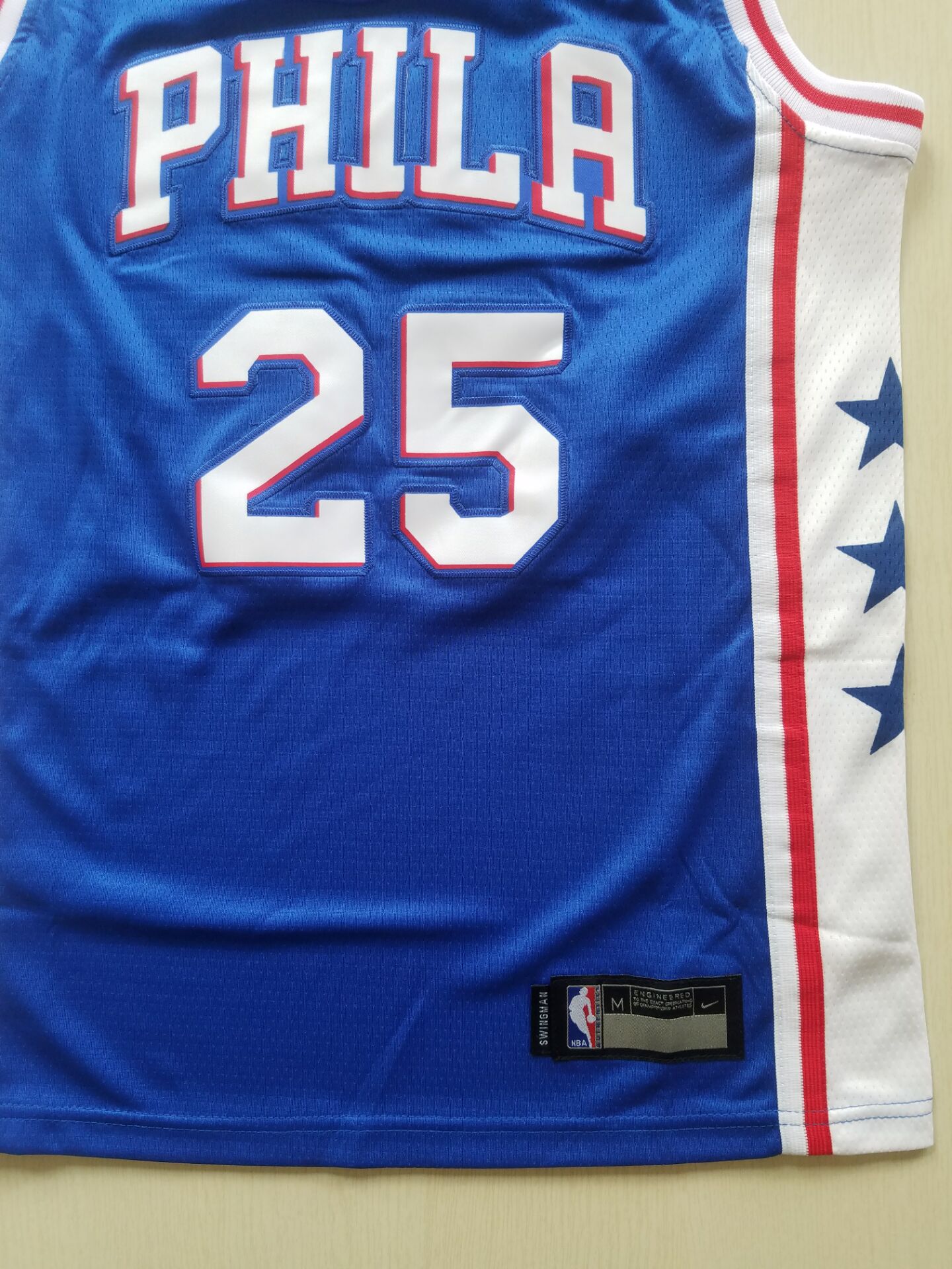 Men's Philadelphia 76ers Ben Simmons #25 Blue Fast Break Replica Jersey