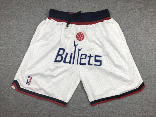 Weiße Basketballshorts der Washington Wizards für Herren