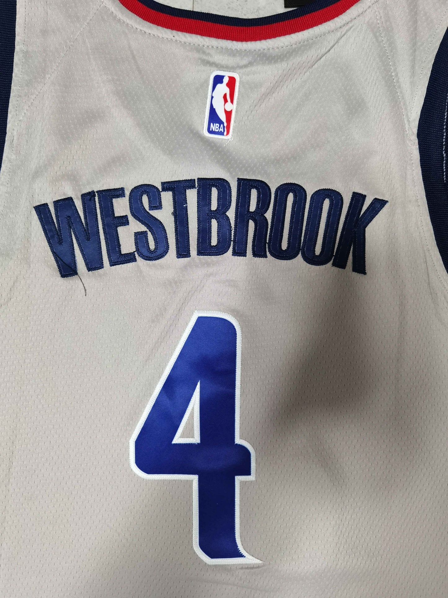 Graues Swingman-Spielertrikot der Washington Wizards Russell Westbrook #4 für Herren