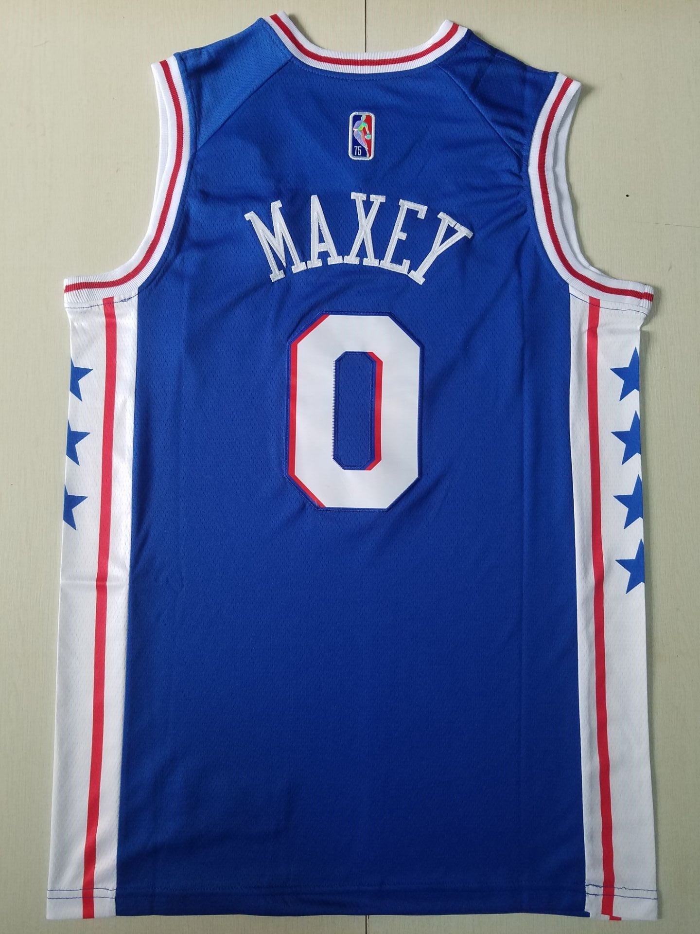 Men's Philadelphia 76ers Tyrese Maxey Blue 2020/21 Fast Break Replica Jersey