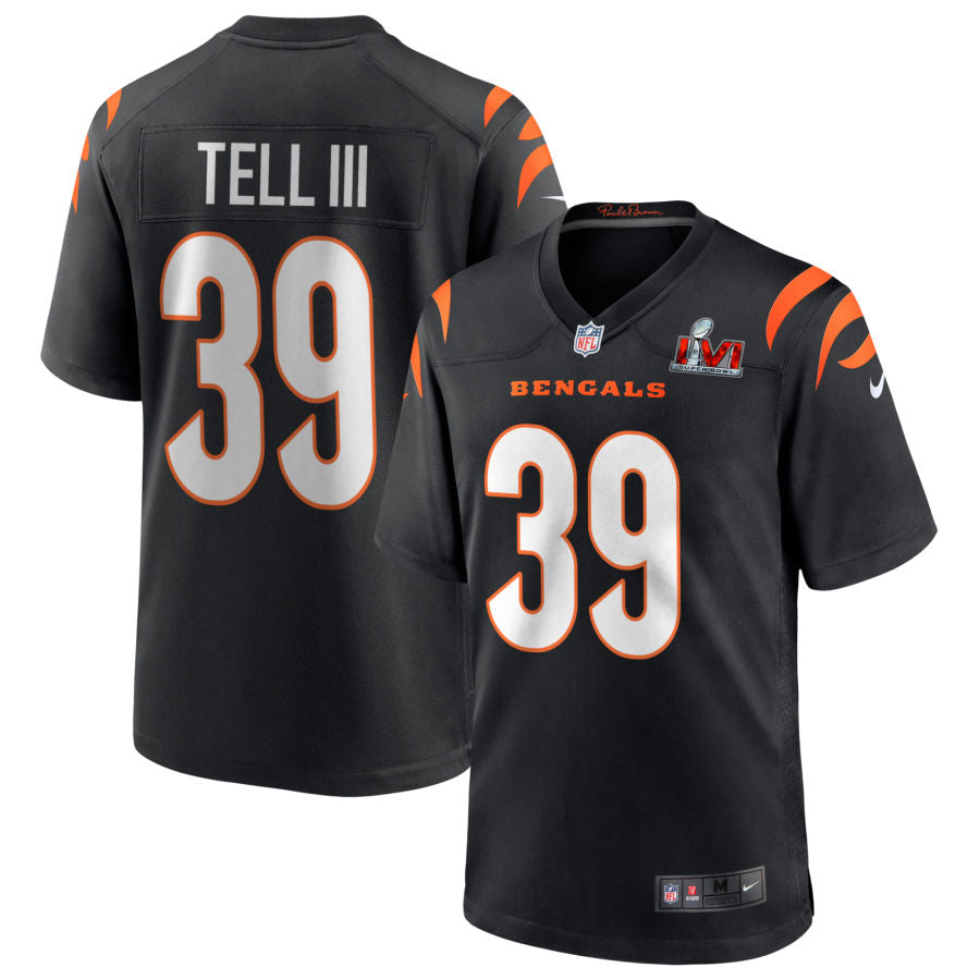 Marvell Tell III Cincinnati Bengals Nike Super Bowl LVI Game Jersey - Black