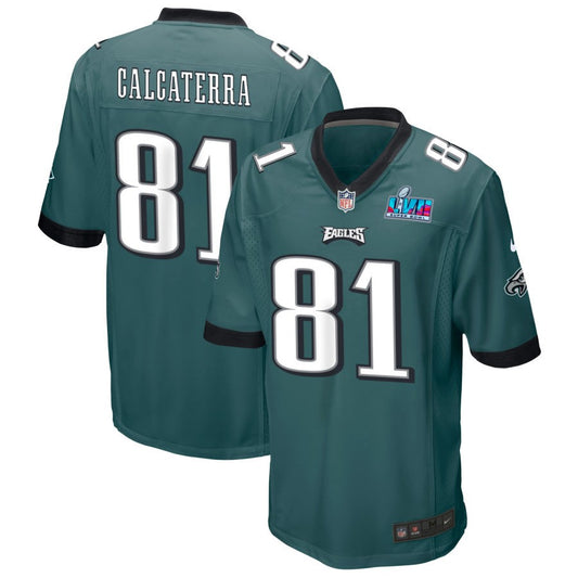 Grant Calcaterra Philadelphia Eagles Nike Super Bowl LVII Game Jersey - Midnight Green