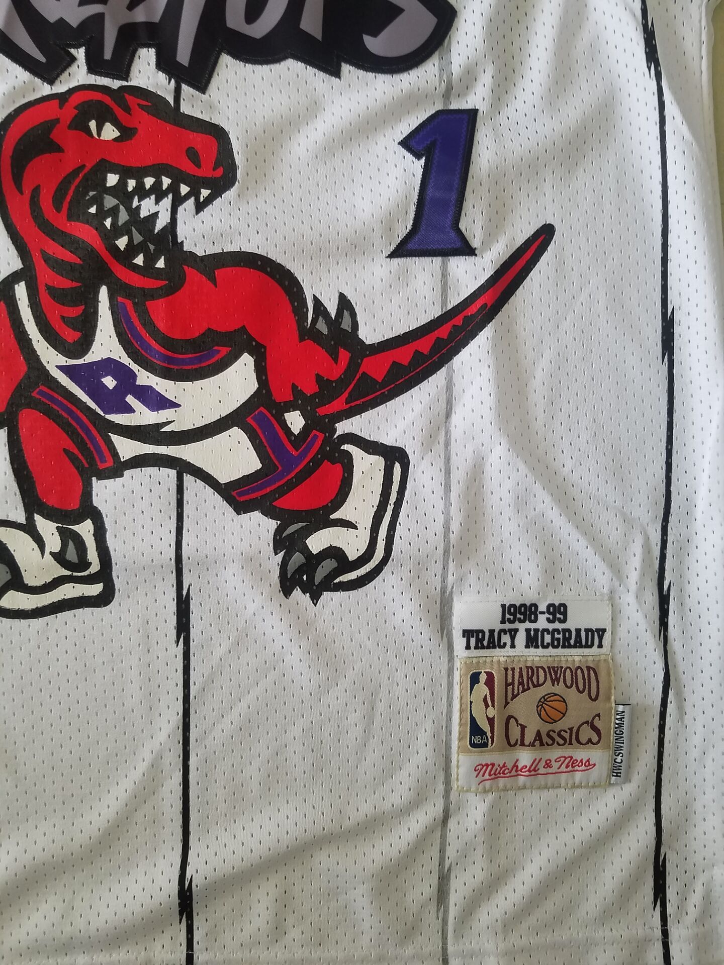 Men's Toronto Raptors Tracy McGrady 1998-99 White Hardwood Classics Swingman Jersey