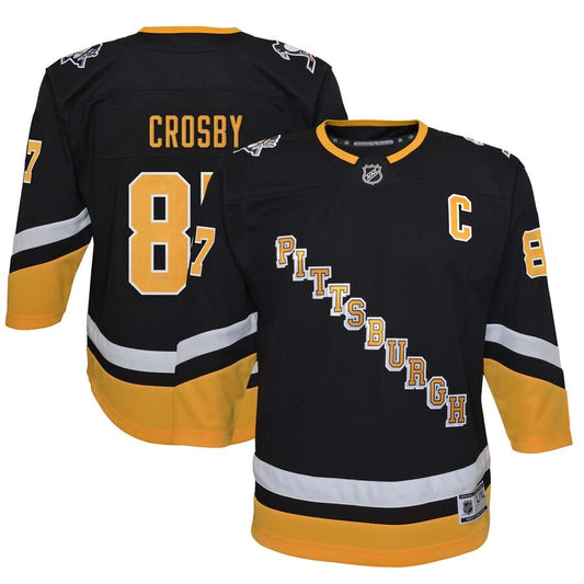 Pittsburgh Penguins Sidney Crosby Schwarz 2021/22 Alternatives Premier-Spielertrikot für Jugendliche