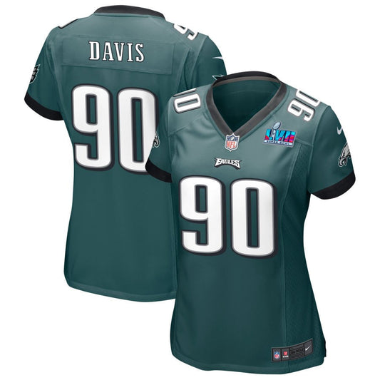 Jordan Davis Philadelphia Eagles Nike Women's Super Bowl LVII Game Jersey - Midnight Green