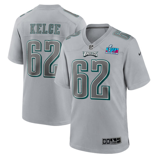 Jason Kelce Philadelphia Eagles Nike Super Bowl LVII Patch Atmosphere Fashion Game Jersey - Gray