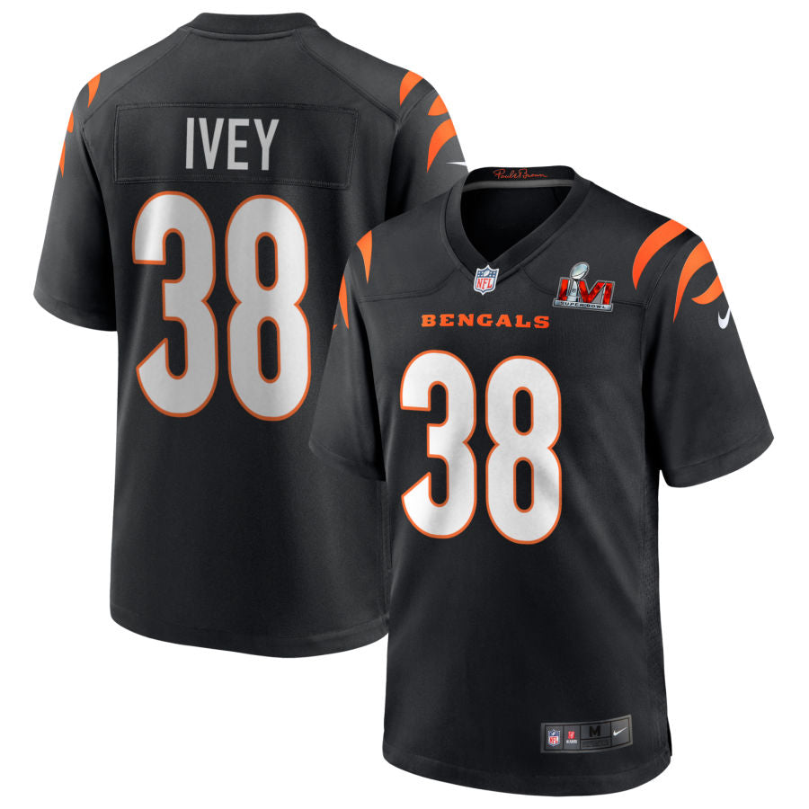 DJ Ivey Cincinnati Bengals Nike Super Bowl LVI Spieltrikot – Schwarz