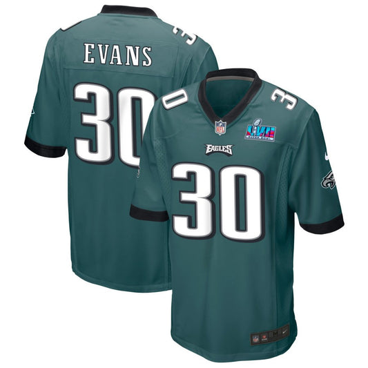 Justin Evans Philadelphia Eagles Nike Super Bowl LVII Game Jersey - Midnight Green