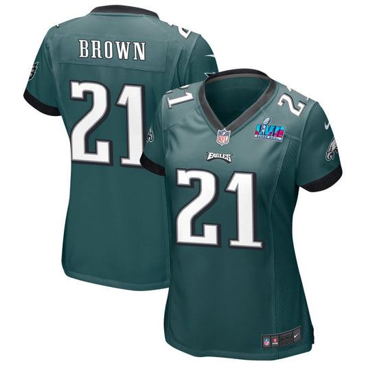 Sydney Brown Philadelphia Eagles Nike Super Bowl LVII Spieltrikot für Damen – Mitternachtsgrün