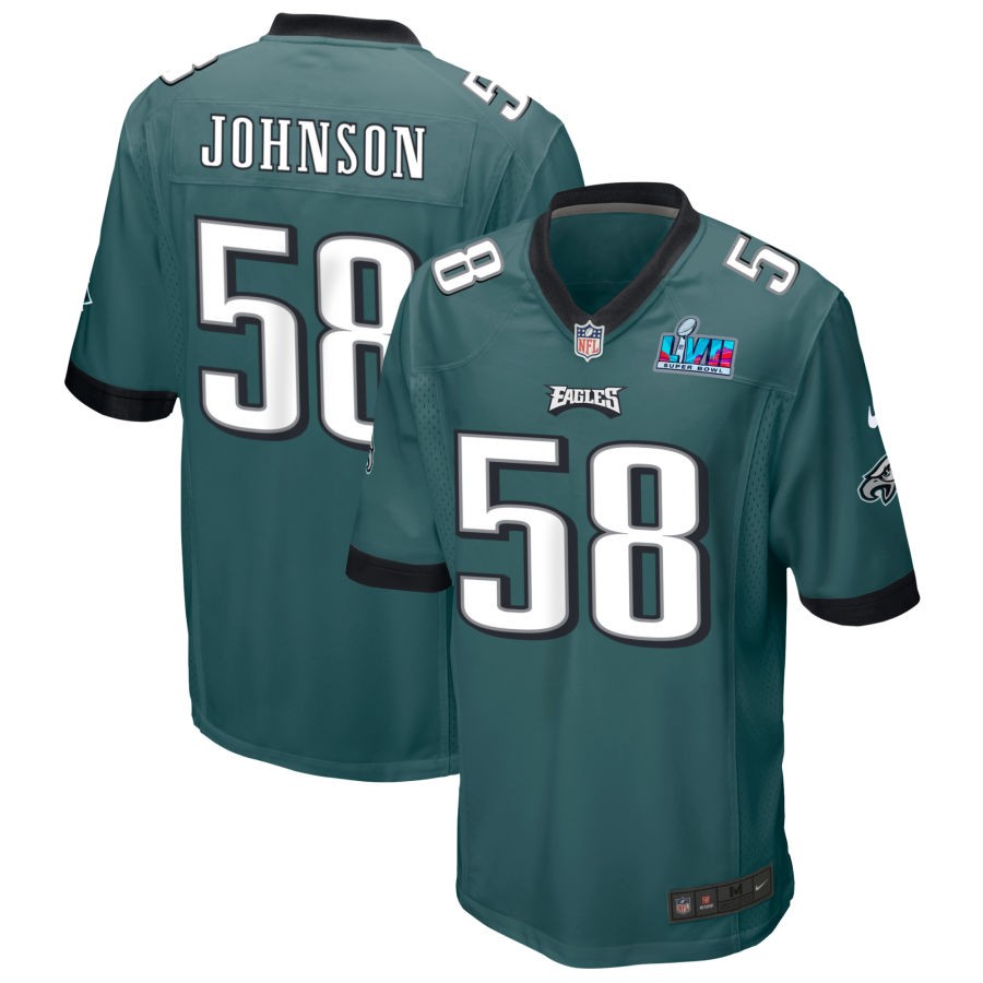 Kyron Johnson Philadelphia Eagles Nike Super Bowl LVII Spieltrikot – Mitternachtsgrün