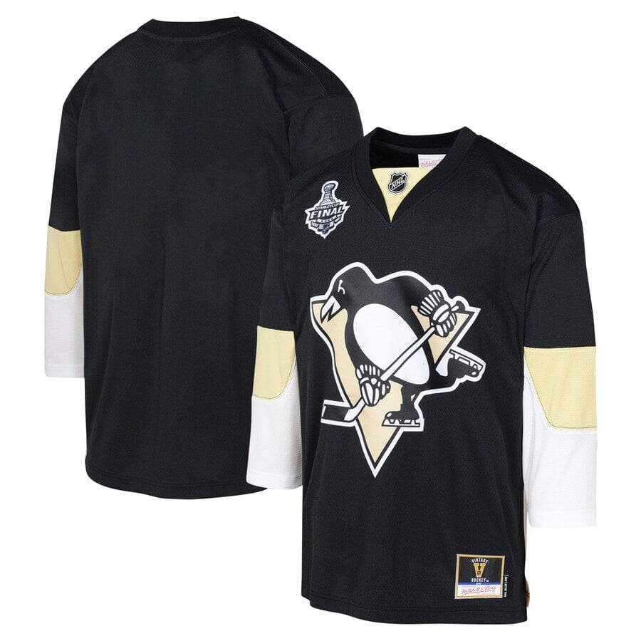 Jugend-Pittsburgh Penguins Mitchell &amp; Ness Black 2008 Blue Line Blank Jersey