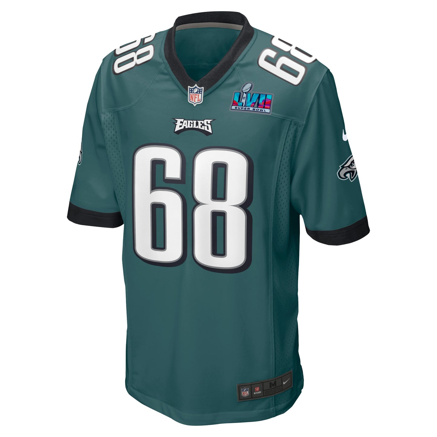 Jordan Mailata Philadelphia Eagles Nike Super Bowl LVII Patch Game Jersey - Midnight Green